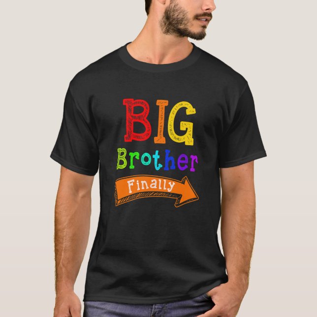 Camiseta Big Brother Finalmente Para Meninos E Irmãos Mais  (Frente)