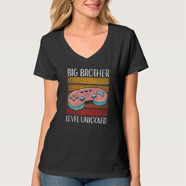 Camiseta Big Brother Level Desbloqueou Melhor Irmão (Frente)