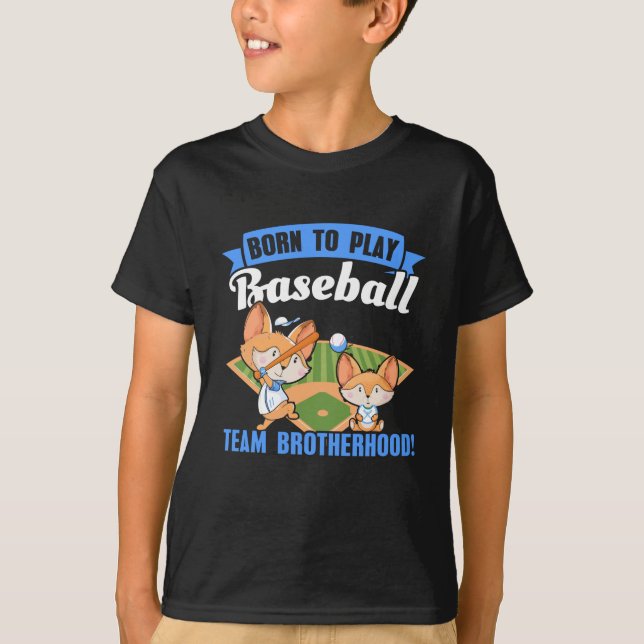 Camiseta Big Brother Little Brother - Jogadores de baseball (Frente)