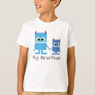 Camiseta “big Brother” monstro irmãos azuis