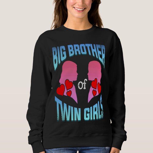 Camiseta Big Brother Of Twin Girls Twins Siblings Family Si (Frente)