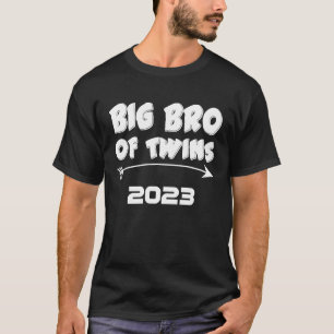 Camiseta Big Brother of Twins 2023 Baby Announement Boy to