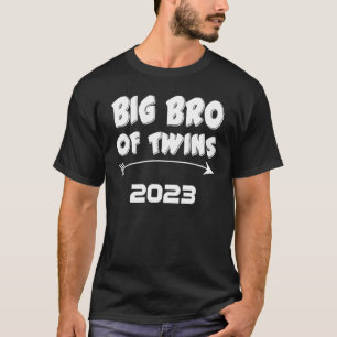 Camiseta Big Brother Of Twins 2023 Bebê Anunciando Rapaz Pa