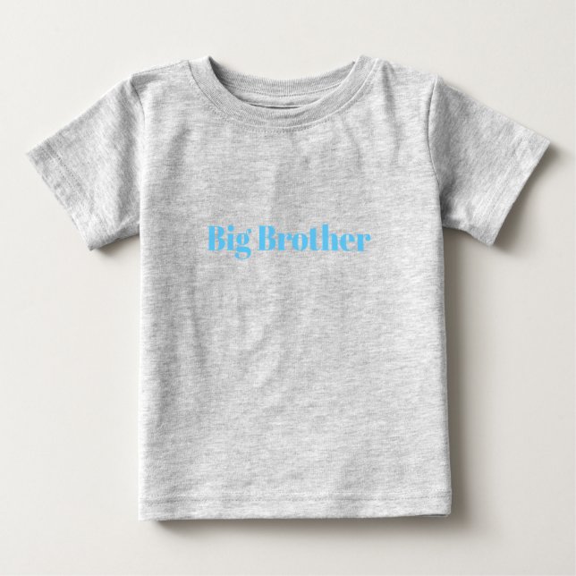 Camiseta Big Brother, personalize com nome, texto Baby T-Sh (Frente)