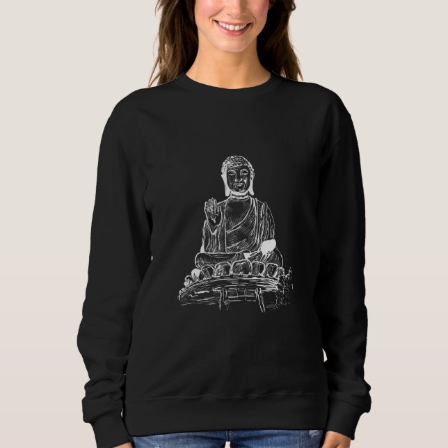 Camiseta Big Buddha Statue in Lotus Position (Frente)
