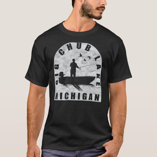 Camiseta Big Chub Lake Fish Michigan (Frente)