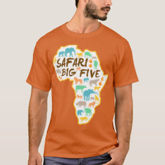 Camiseta Big Cinco Animais Safari — Mapa Africano