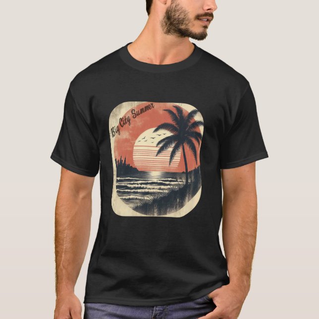 Camiseta Big City Summer Sunshine Beach Tropical Retro Vibe (Frente)