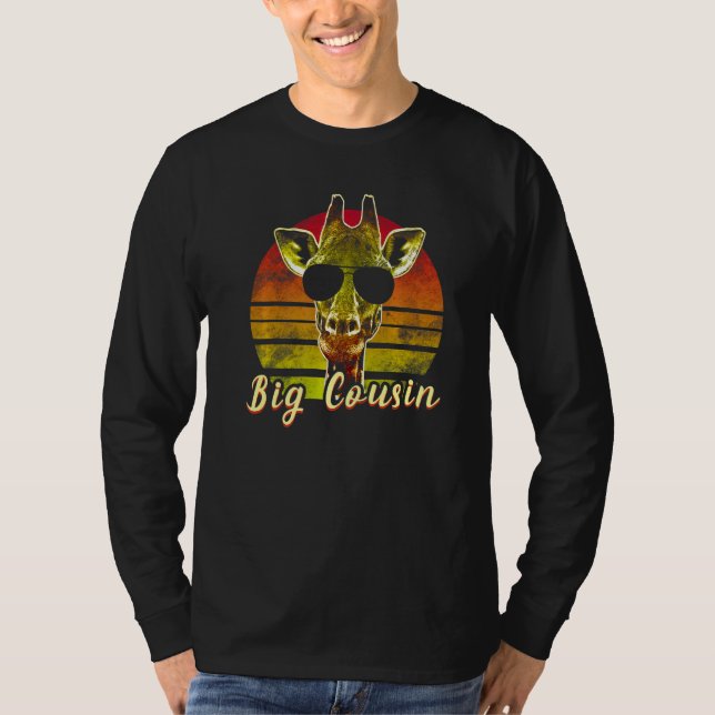 Camiseta Big Cousin Vintage Giraffe Sunglass 1 (Frente)