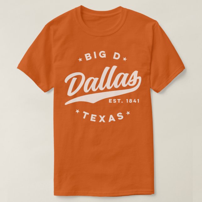 Camiseta Big D Dallas Texas White (Frente do Design)