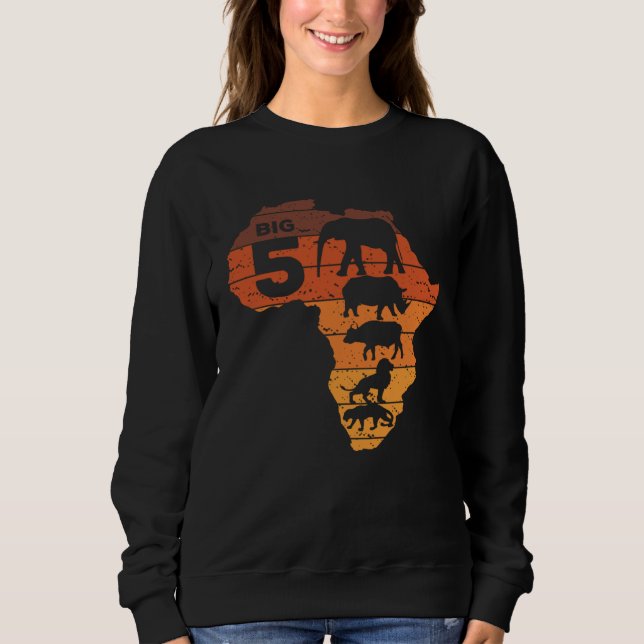 Camiseta Big Five African Animals Elephant Rhino Buffalo Li (Frente)