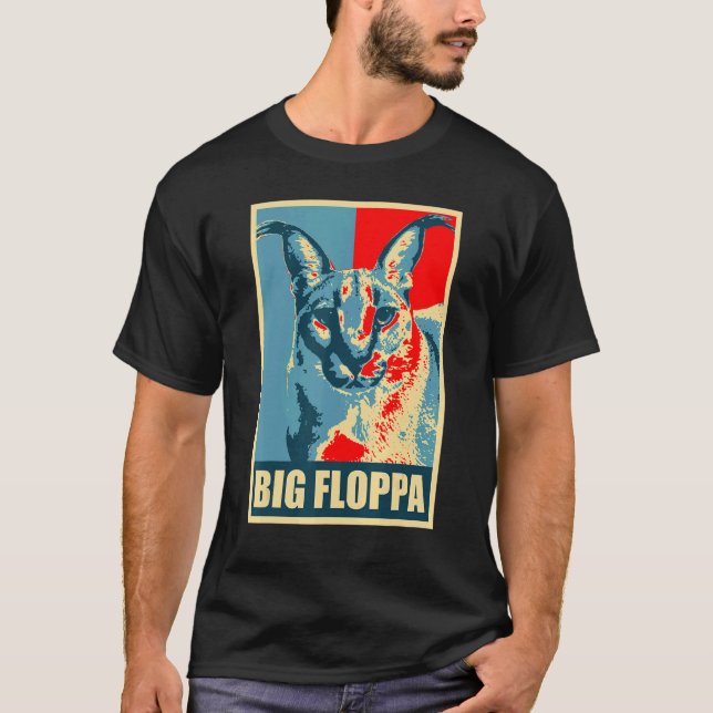 Camiseta Big Floppa Caracal Cat Meme 3 (Frente)
