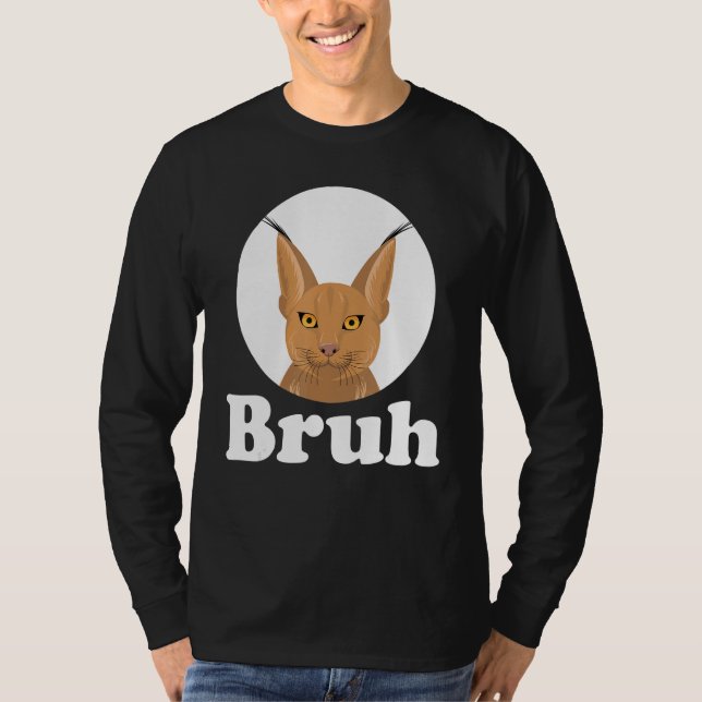 Camiseta Big Floppa Caracal Cat Meme Bruh (Frente)