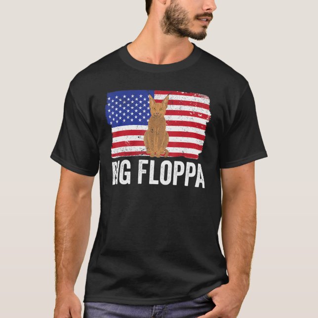 Camiseta Big Floppa Caracal Cat Meme USA Flag Patriotic_1 (Frente)