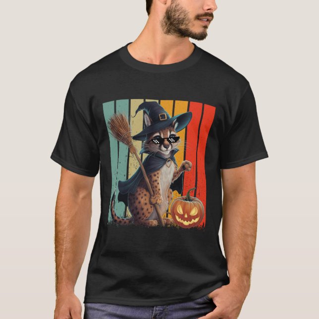 Camiseta Big Floppa Meme Caracal Cat Halloween (Frente)
