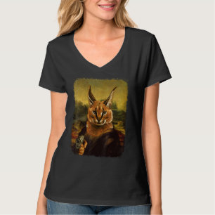 Camiseta Big Floppa Meme Caracal retro vintage Cat com gu