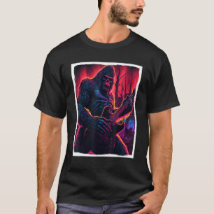 Camiseta Big Foot Sasquatch Rock Guitar Música Metal Grunge