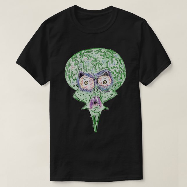 Camiseta Big head big eyes alien sci-fi cartoon (Frente do Design)