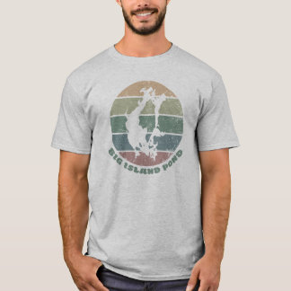 Camiseta Big Island Pond Vintage Retro Dusty Greens