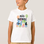 Camiseta Big News Circus 4th Birthday T shirts e presentes<br><div class="desc">Big News Circus 4th Birthday T-shirts,  fatos de quarto aniversário,  cartas,  autocolantes,  sacos de tote,  ímanes,  keepsakes,  e outras roupa de quarto aniversário do circo e presentes para crianças que amam elefantes,  o topo grande e balões!</div>