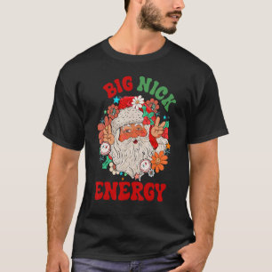 Camiseta Big Nick Energy Retro Hippie Papai Noel Natal