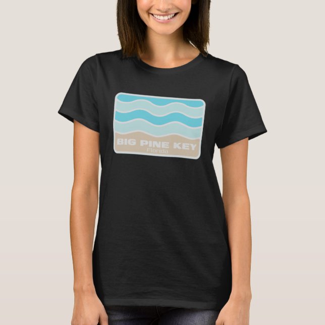 Camiseta Big Pine Key Florida Retro FL Waves Beach Souvenir (Frente)