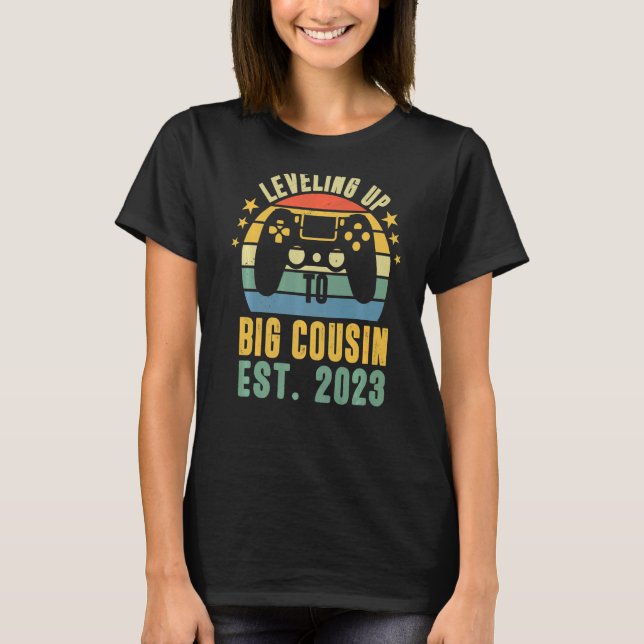 Camiseta Big Primo 2023 nivelando até Primo 2023 Bebê An (Frente)