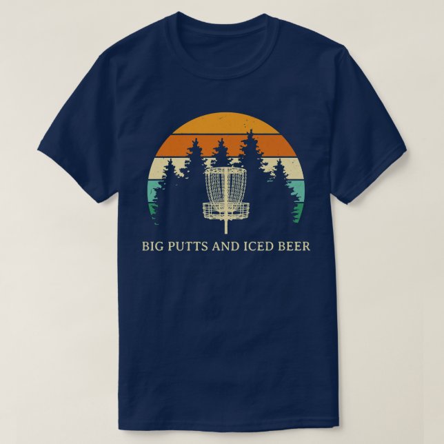 Camiseta Big Putts and Iced Beer Disc Golf Drinking Golfer  (Frente do Design)