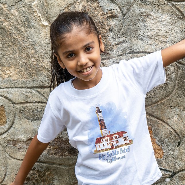 Camiseta Big Sable Point Lighthouse Watercolor - Michigan (Criador carregado)