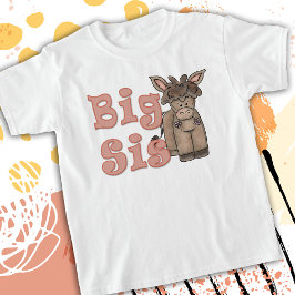 Camiseta Big Sis Cute Donkey Burro Kids