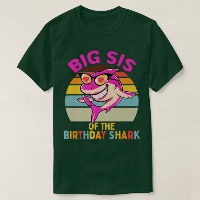 Camiseta Big Sis da Família de Irmã Cordilheira de Aniversá (Frente do Design)