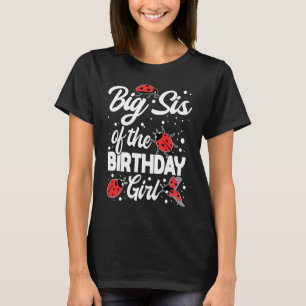 Camiseta Big Sis Da Garota De Aniversário, Damybug, Festa D