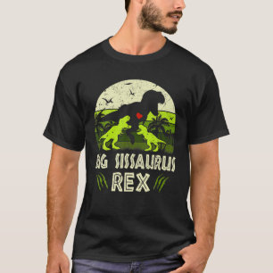 Camiseta Big Sis Dinossaur T Rex Big Sissaurus 2 Crianças