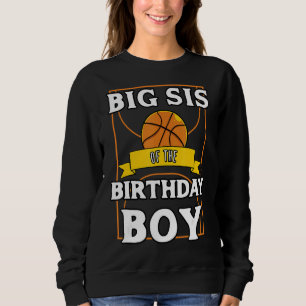 Camiseta Big Sis Do Aniversário De Bola De Basquete De Aniv