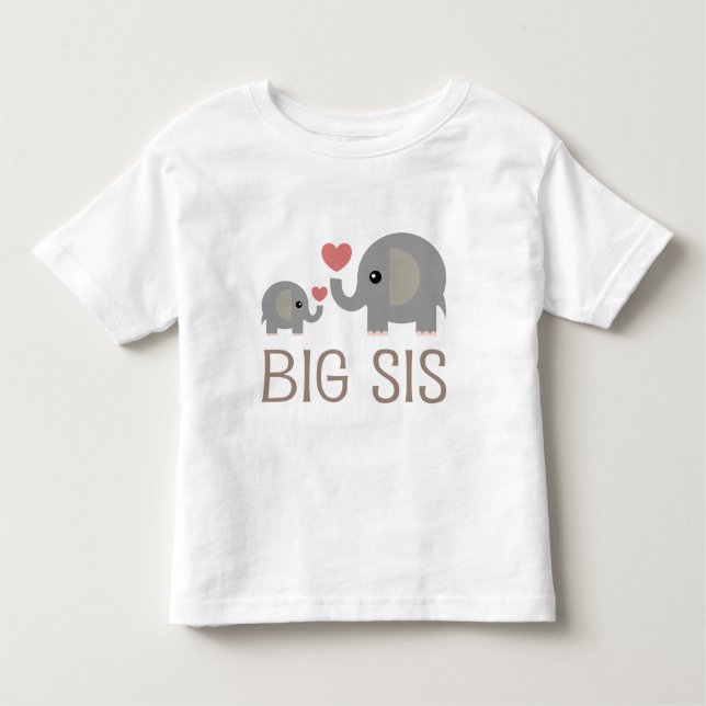 Camiseta Big Sis Elephant Heart (Frente)