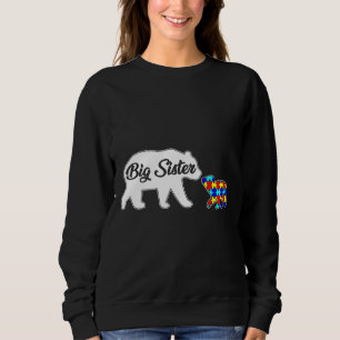 Camiseta Big Sister Bear Autismo Amparo à Família Au