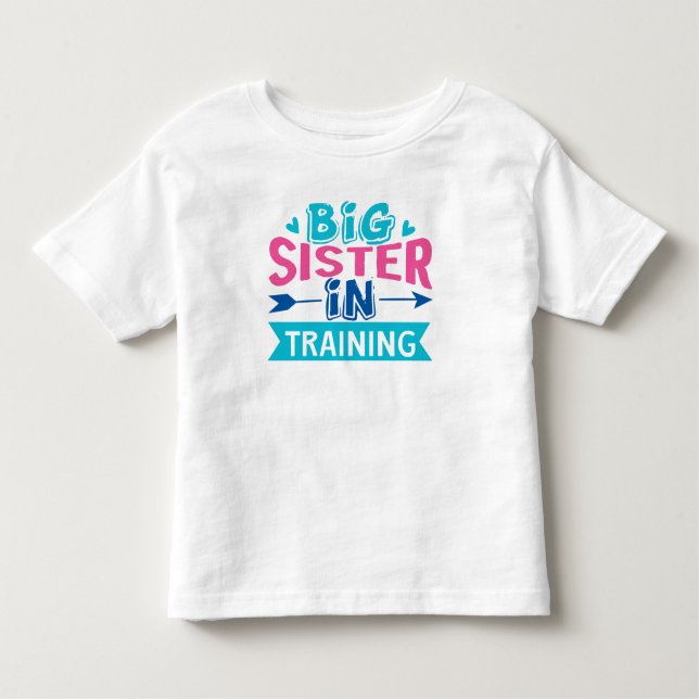 Camiseta Big Sister em Treinamento - Anúncio da Irmã Grande (Frente)
