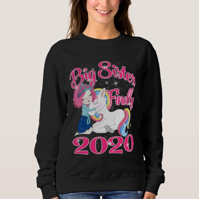 Camiseta Big Sister Finally Unicorn 2020 (Frente)