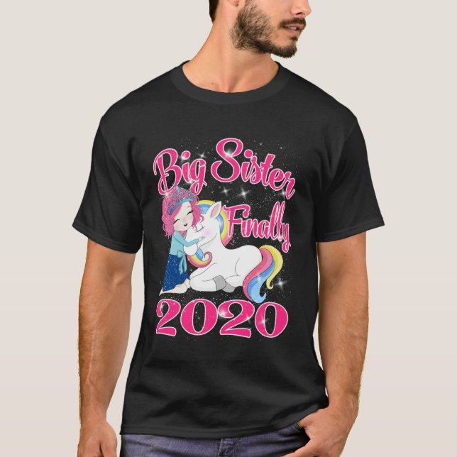 Camiseta Big Sister Finally Unicorn 2020 (Frente)