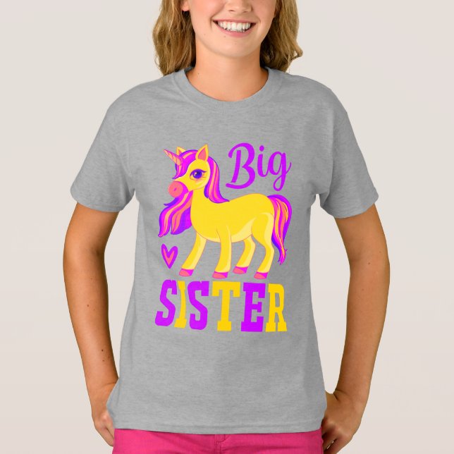 Camiseta Big Sister Magical Unicorn (Frente)