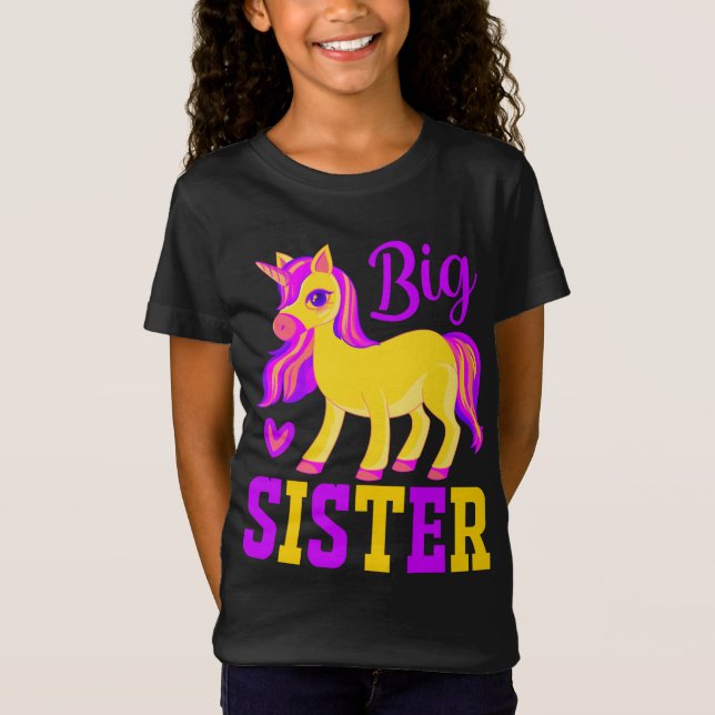 Camiseta Big Sister Magical Unicorn (Frente)