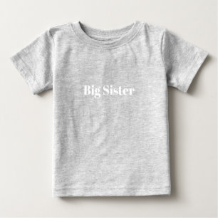 Camiseta Big Sister personaliza com nome, texto fofo