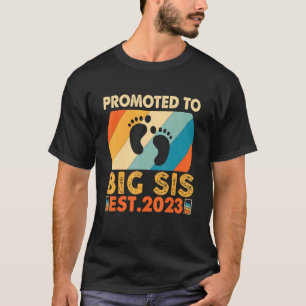 Camiseta Big Sister Promovido ao Big Sis 2023 Cute Girl Sib