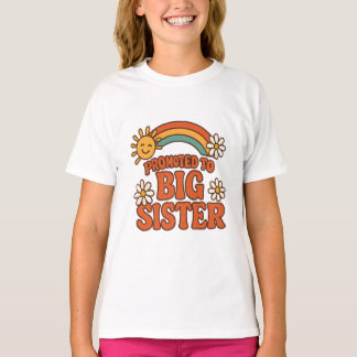 Camiseta Big Sister Retro New Baby Announcement
