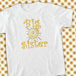 Camiseta Big Sister Whimsical Sunshine Smile