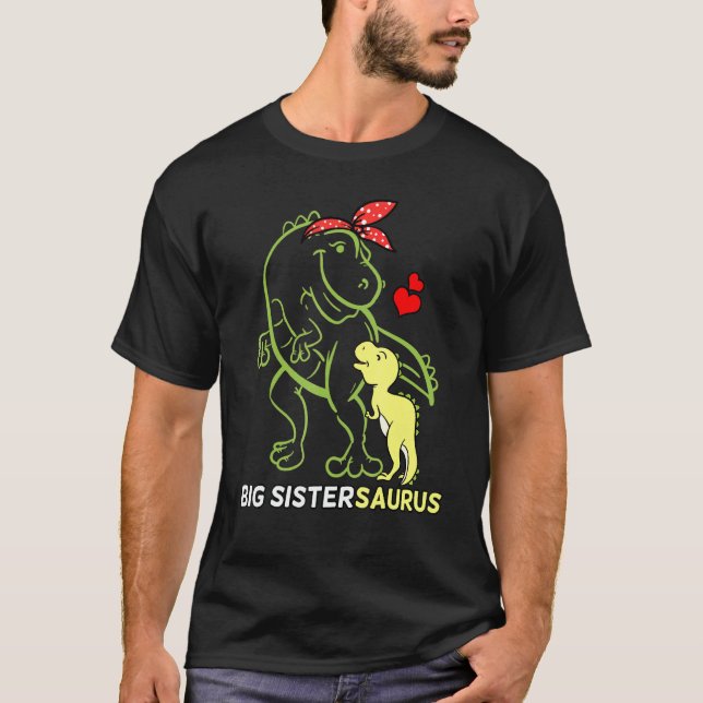 Camiseta Big Sistersaurus Irmã Dinossaur Baby (Frente)