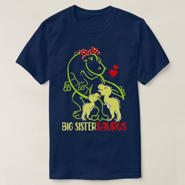 Camiseta Big Sistersaurus T Rex Dinossaur Big Sistersaurus (Frente do Design)