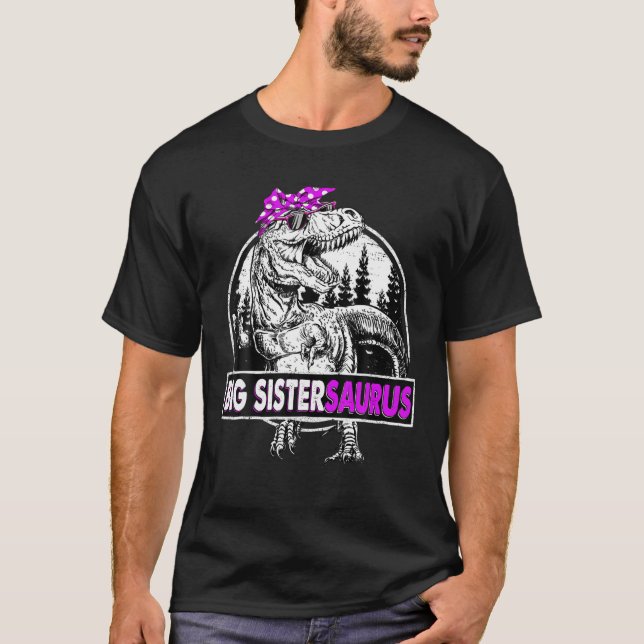 Camiseta Big Sistersaurus T Rex Dinossaur Dia de as mães En (Frente)