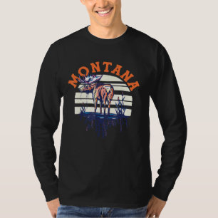 Camiseta Big Sky Country Montana Legal Retro Moose Viagem A