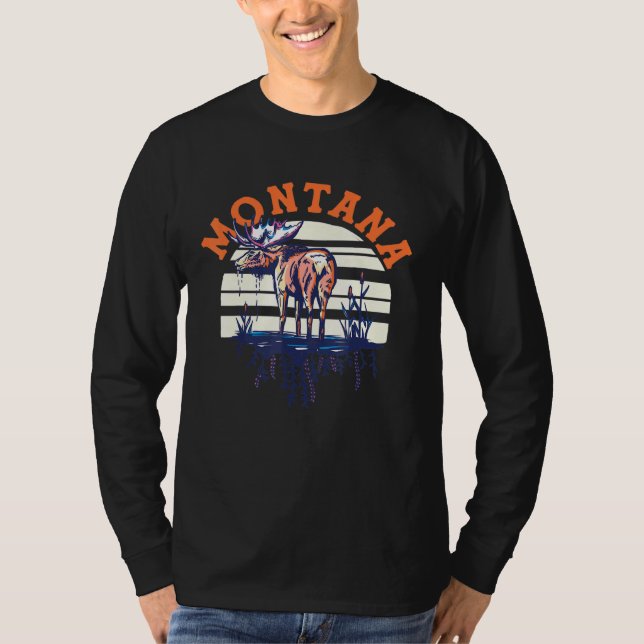 Camiseta Big Sky Country Montana Legal Retro Moose Viagem A (Frente)